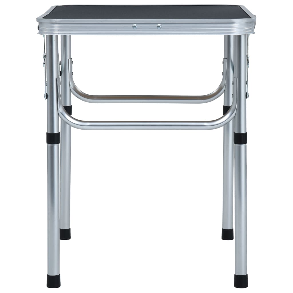 Sammenleggbart campingbord grå aluminium 60x45 cm vidaXL