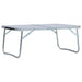 Sammenleggbart campingbord hvit aluminium 60x40 cm vidaXL