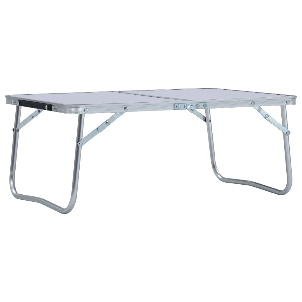 Sammenleggbart campingbord hvit aluminium 60x40 cm vidaXL