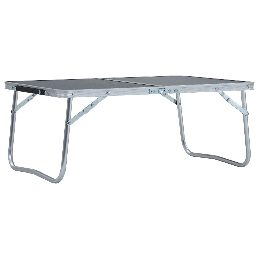 Sammenleggbart campingbord grå aluminium 60x40 cm vidaXL