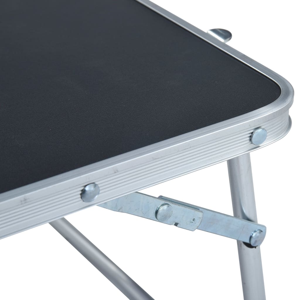 Sammenleggbart campingbord grå aluminium 60x40 cm vidaXL