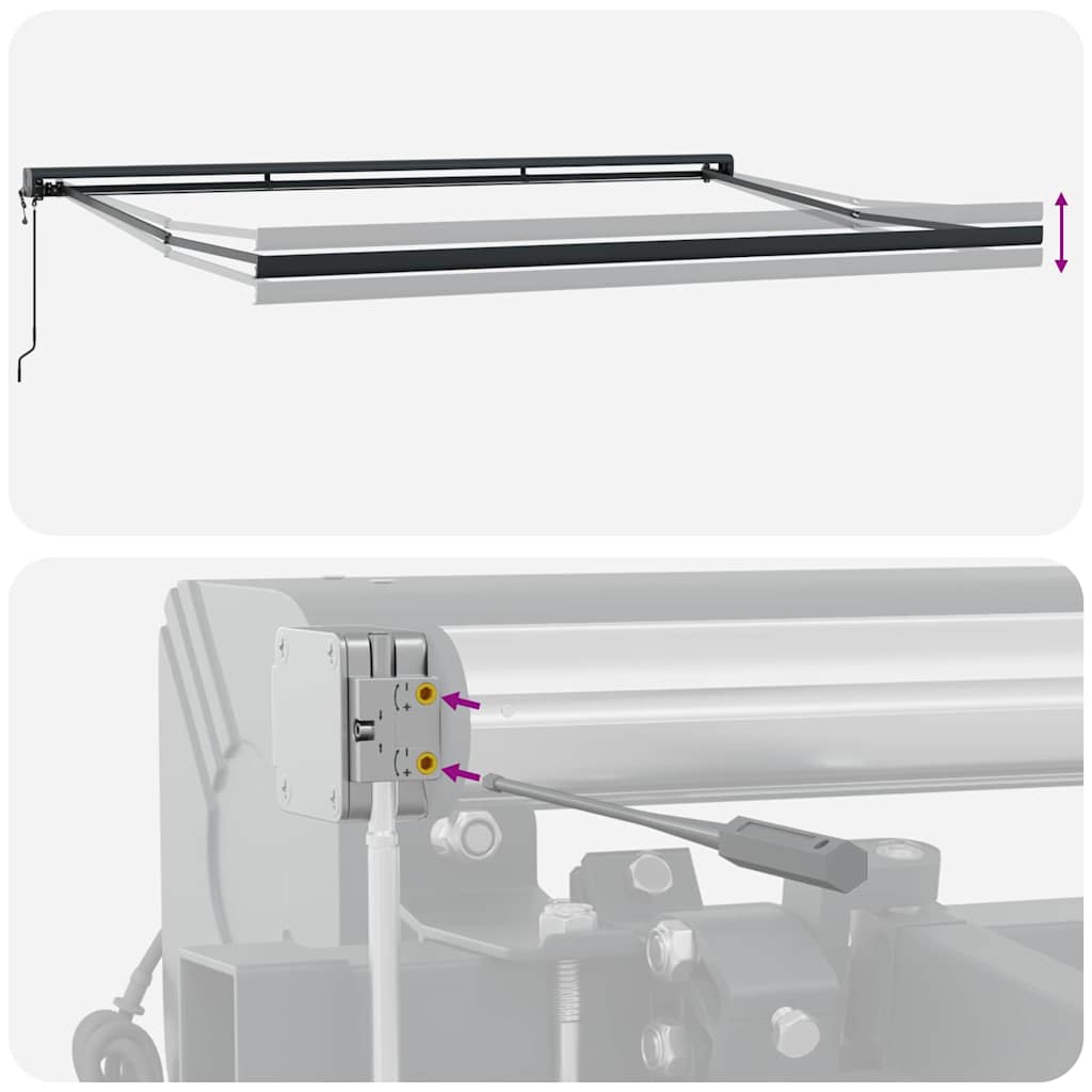 Markise Antrasitt 4 × 3 m Metall