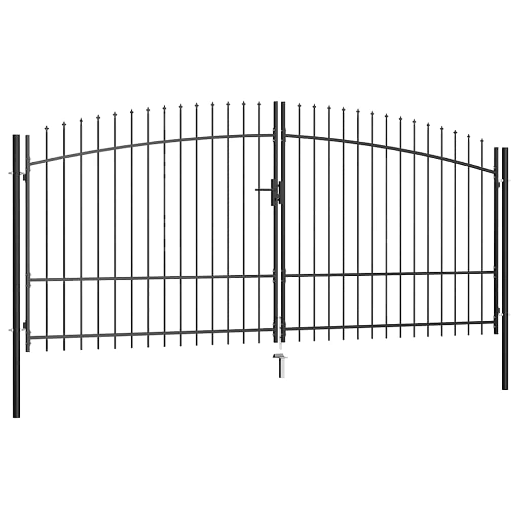 Dobbeldørsgjerdeport Woerden med spydtopp 400x224,5 cm