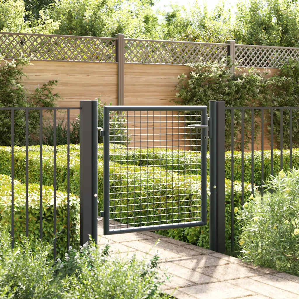 Hageport av netting galvanisert stål 100x75 cm grå