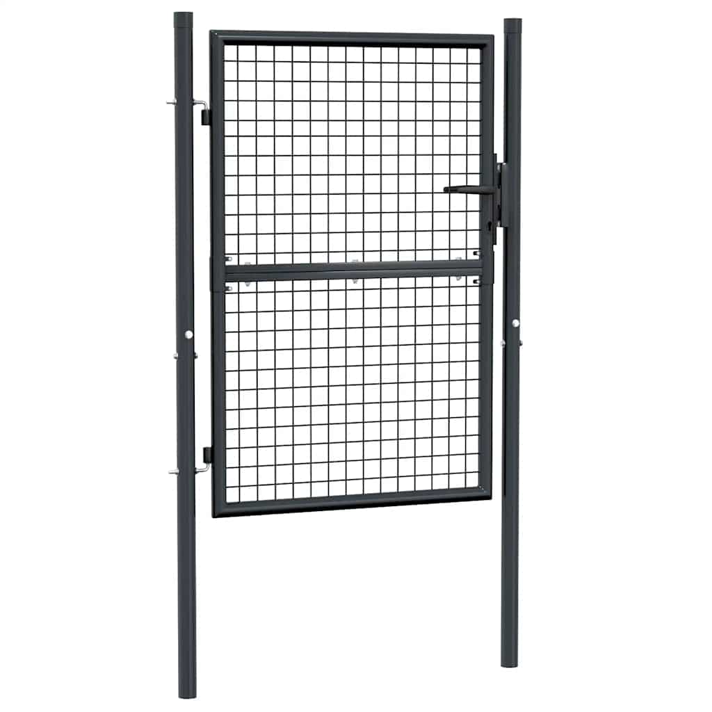 Hageport av netting galvanisert stål 100x125 cm grå