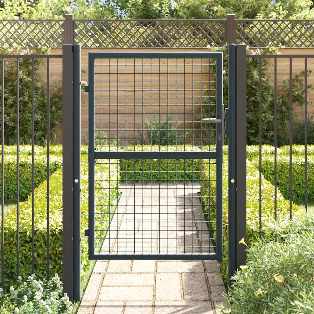 Hageport av netting galvanisert stål 100x125 cm grå