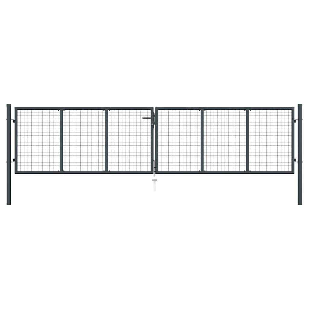 Hageport av netting galvanisert stål 400x75 cm grå