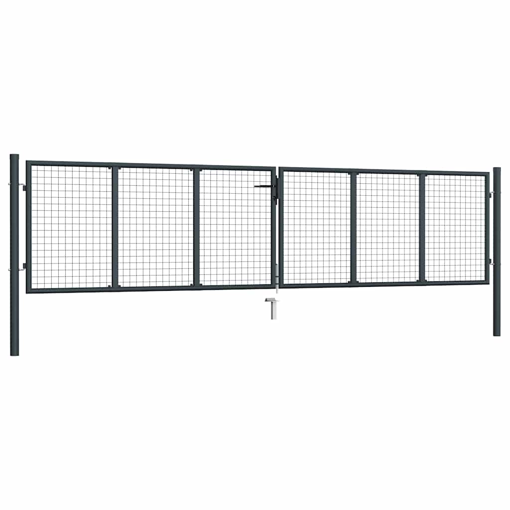 Hageport av netting galvanisert stål 400x75 cm grå