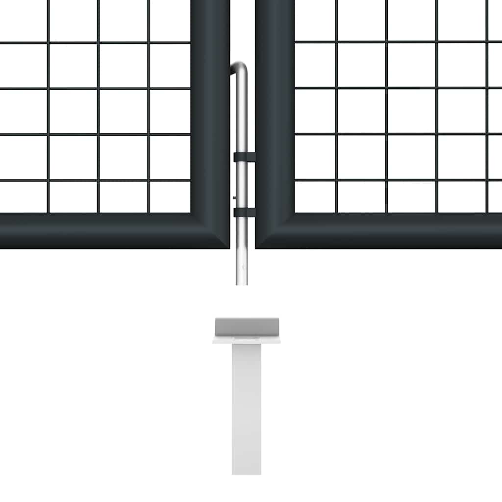 Hageport av netting galvanisert stål 400x75 cm grå