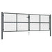 Hageport av netting galvanisert stål 400x125 cm grå