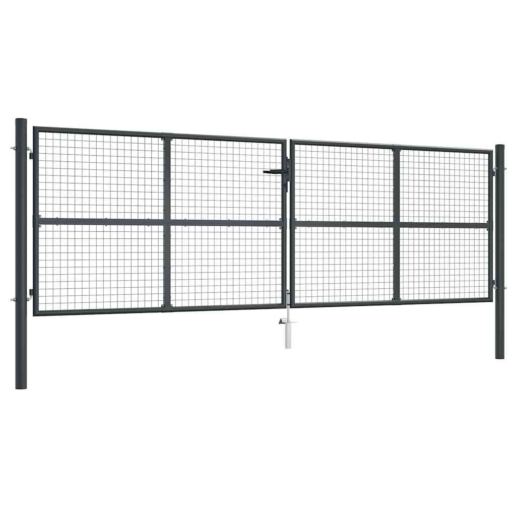 Hageport av netting galvanisert stål 400x125 cm grå