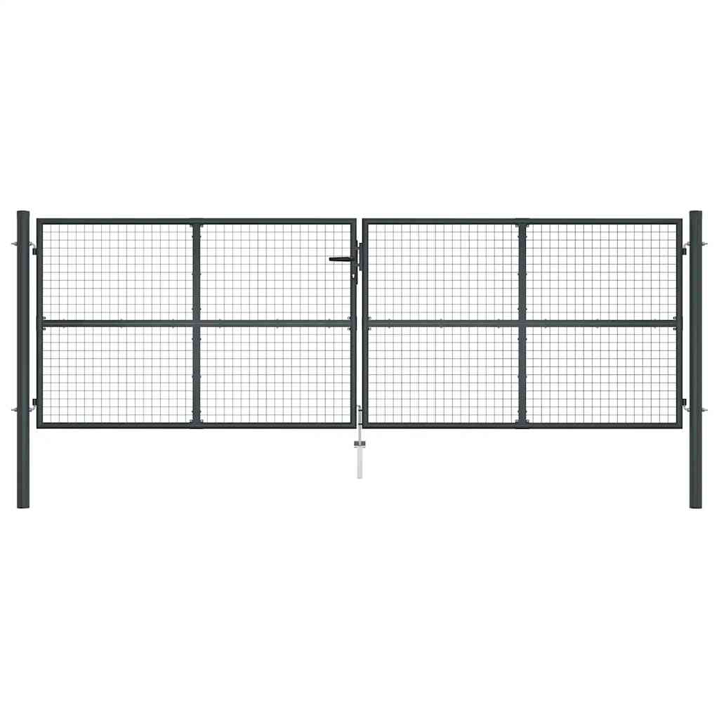 Hageport av netting galvanisert stål 400x125 cm grå