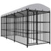 Utendørs hundegård med tak 450x150x210 cm vidaXL