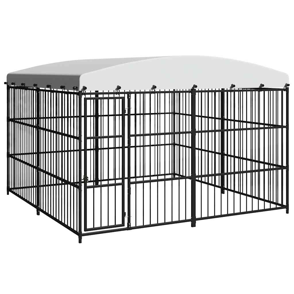 Utendørs hundegård med tak 300x300x210 cm vidaXL