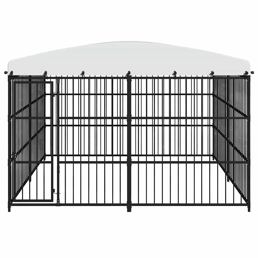 Utendørs hundegård med tak 300x300x210 cm vidaXL