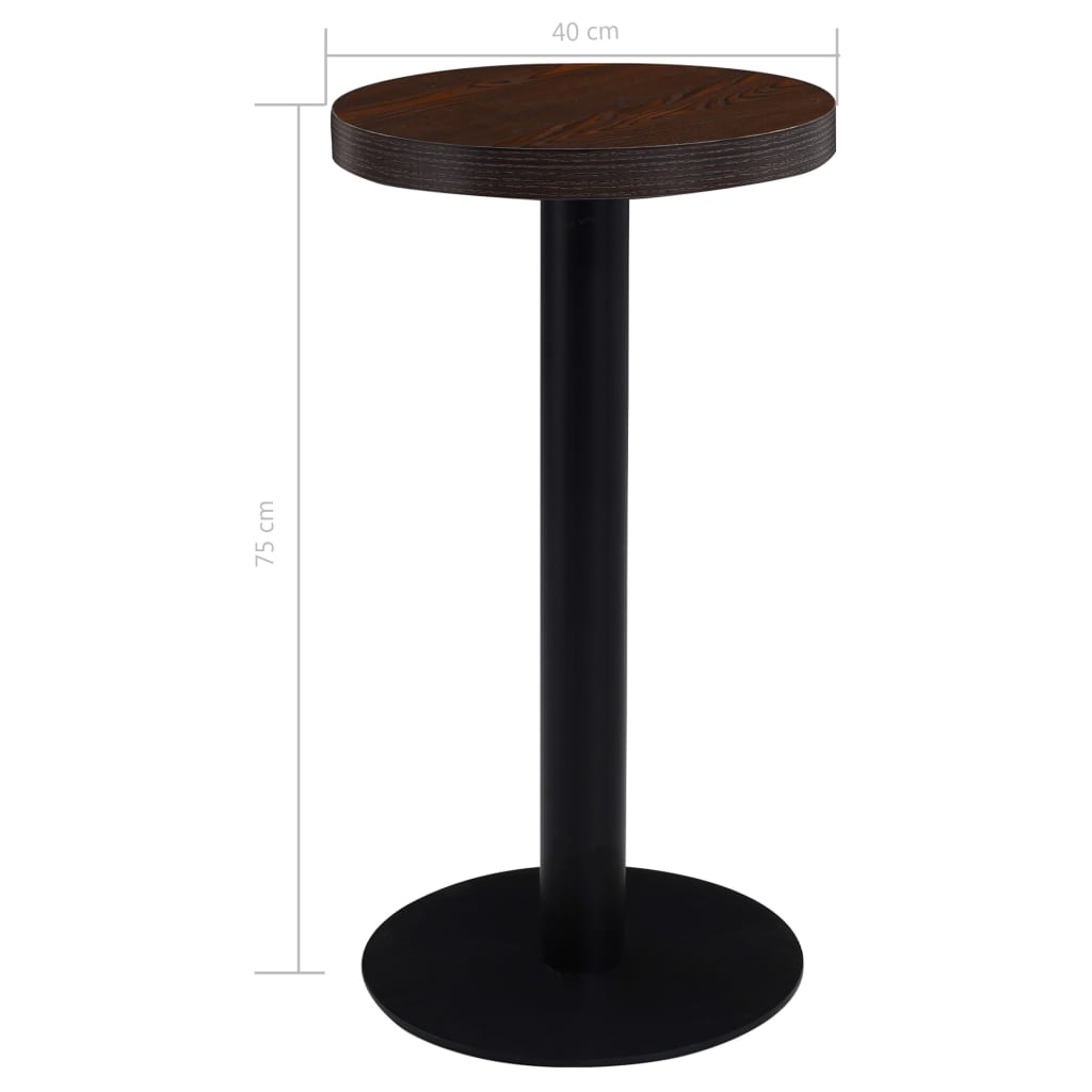 Bistrobord mørkebrun 40 cm MDF