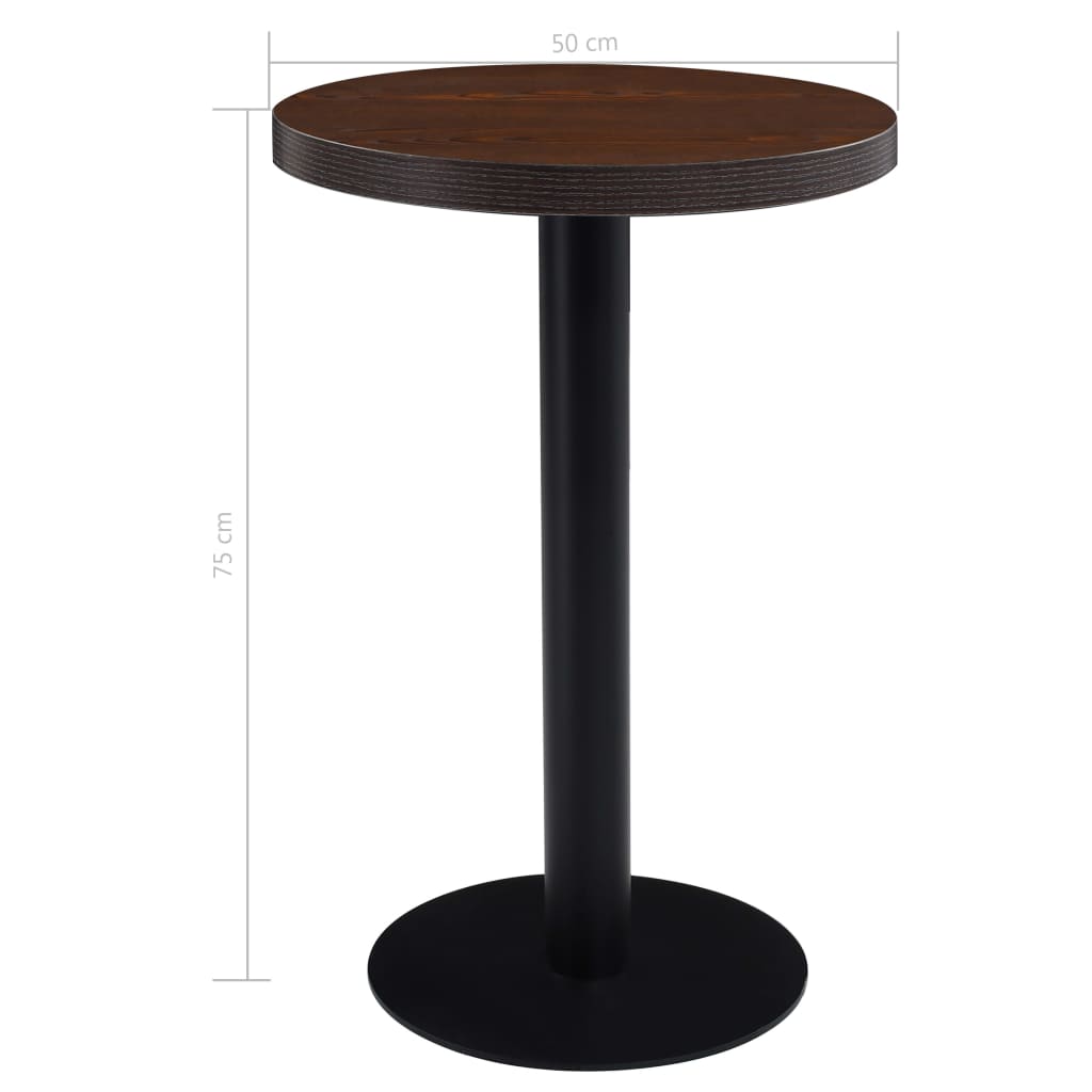 Bistrobord mørkebrun 50 cm MDF vidaXL