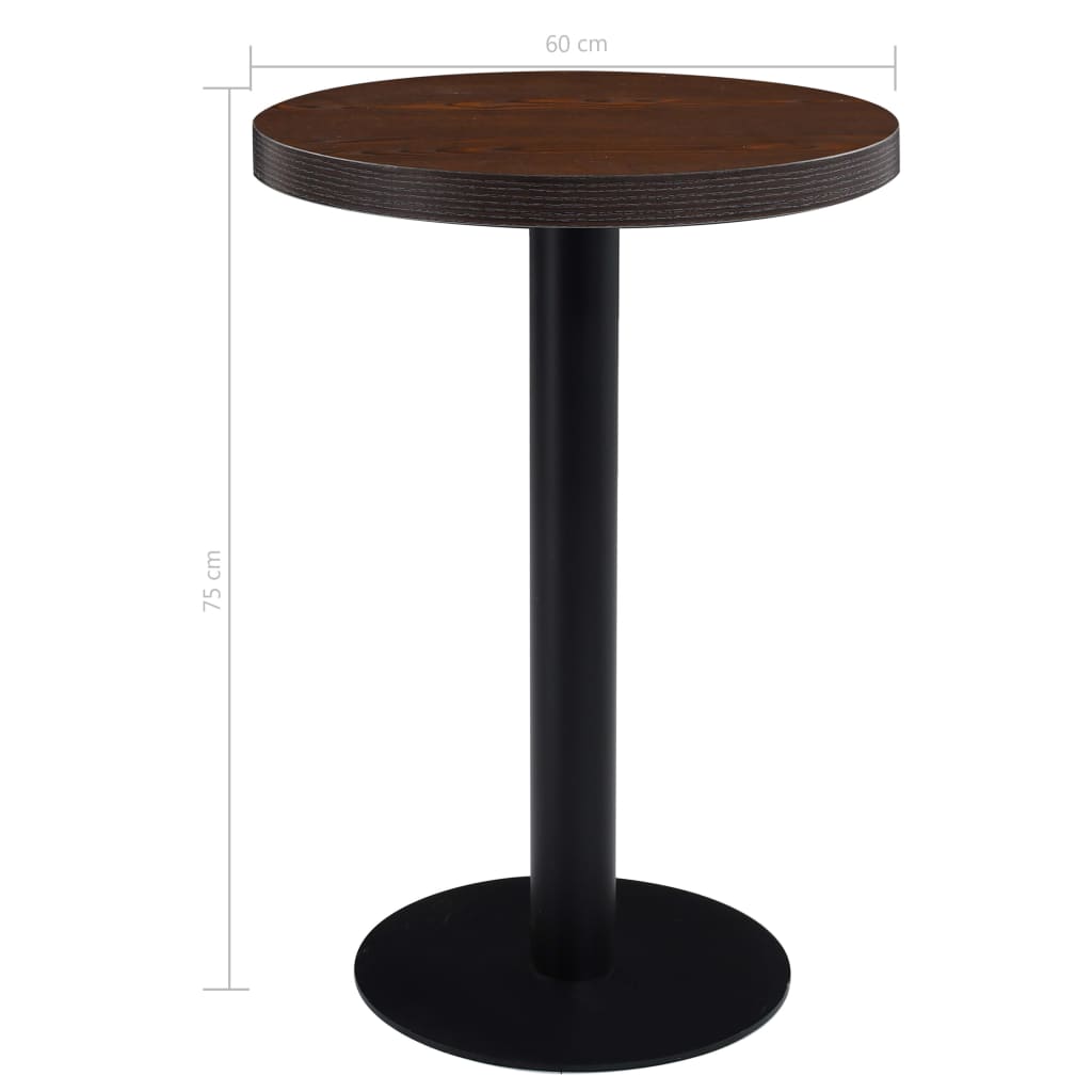 Bistrobord mørkebrun 60 cm MDF