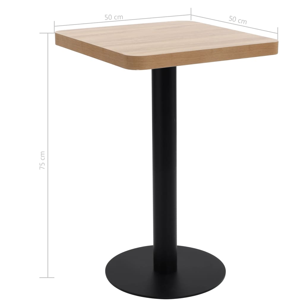 Bistrobord lysebrun 50x50 cm MDF vidaXL