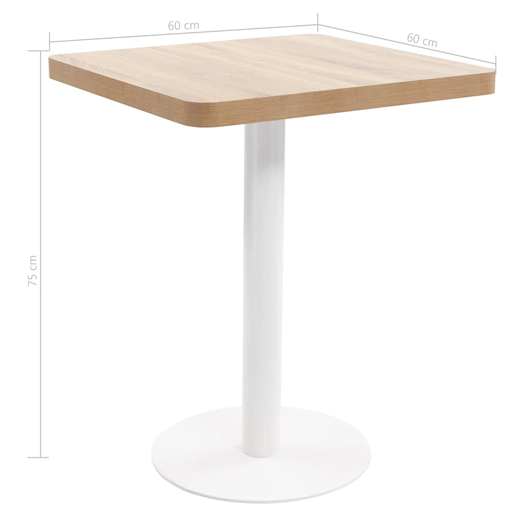 Bistrobord lysebrun 60x60 cm MDF vidaXL