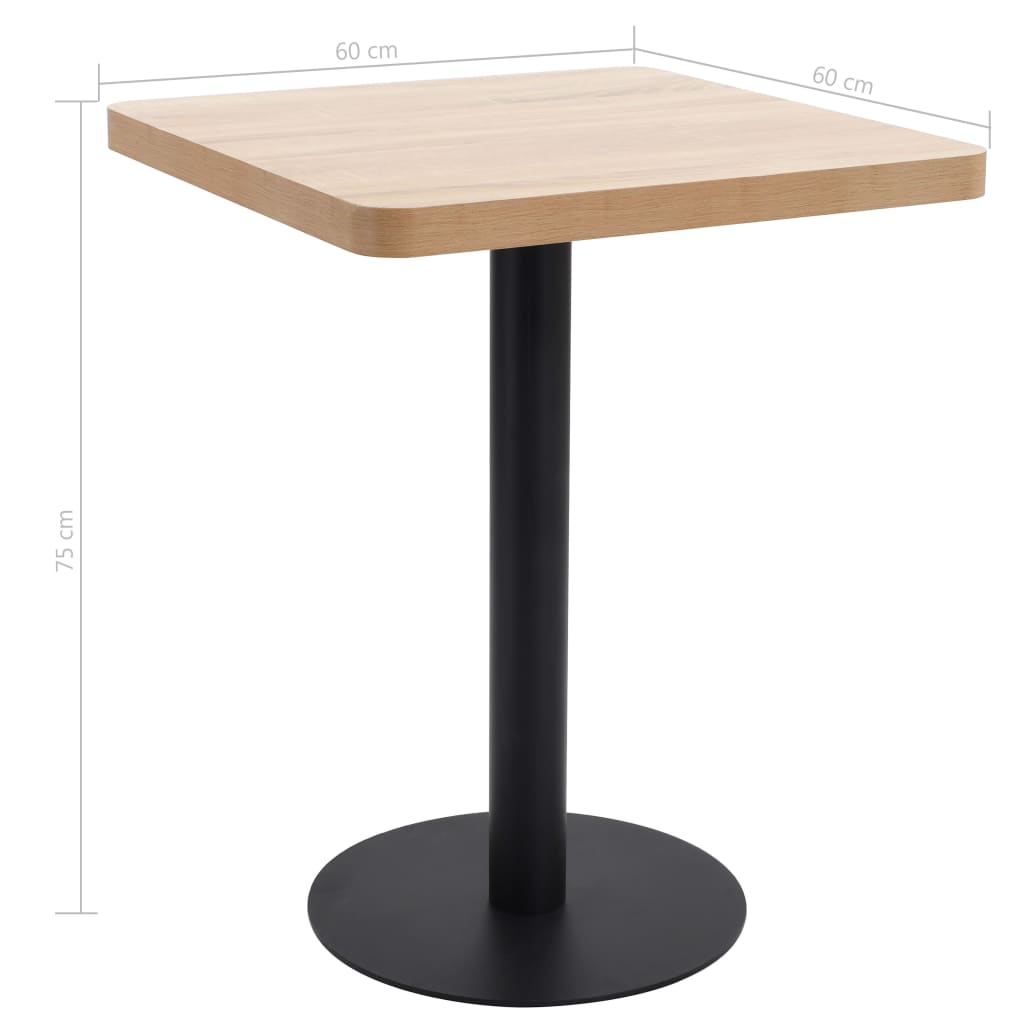 Bistrobord lysebrun 60x60 cm MDF vidaXL
