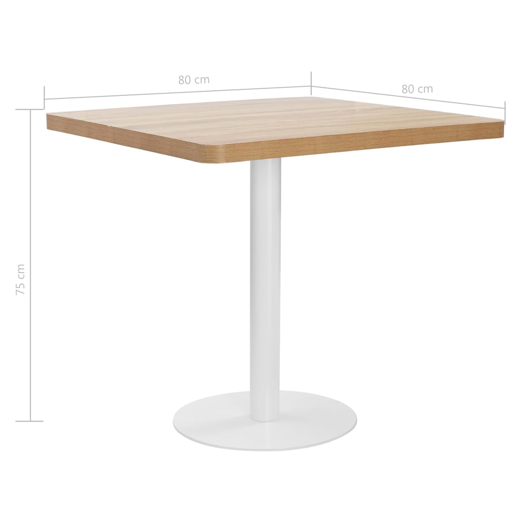 Bistrobord lysebrun 80x80 cm MDF
