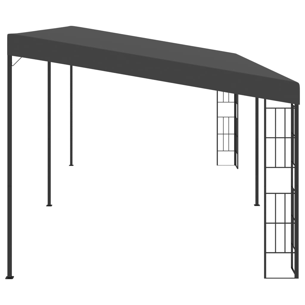 Veggmontert paviljong 3x6 m antrasitt stoff