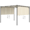 Hagepaviljong med sidegardin 3x3x2,25m kremhvit