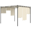Hagepaviljong med sidegardin 3x3x2,25m kremhvit