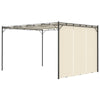 Hagepaviljong med sidegardin 4x3x2,25 m kremhvit