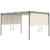 Hagepaviljong med sidegardin 4x3x2,25 m kremhvit