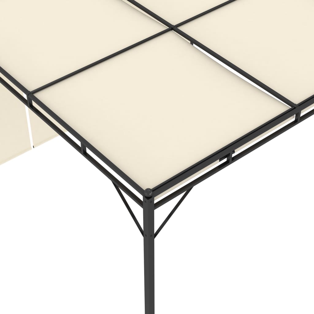 Hagepaviljong med sidegardin 4x3x2,25 m kremhvit