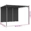 Hagepaviljong med sidegardin 3x3x2,25 m antrasitt