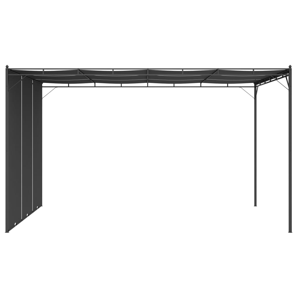 Hagepaviljong med sidegardin 4x3x2,25 m antrasitt