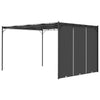 Hagepaviljong med sidegardin 4x3x2,25 m antrasitt