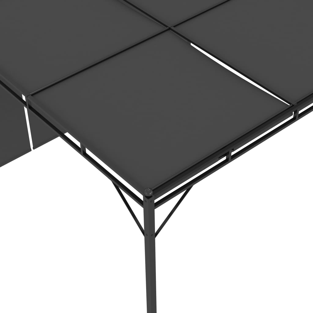 Hagepaviljong med sidegardin 4x3x2,25 m antrasitt