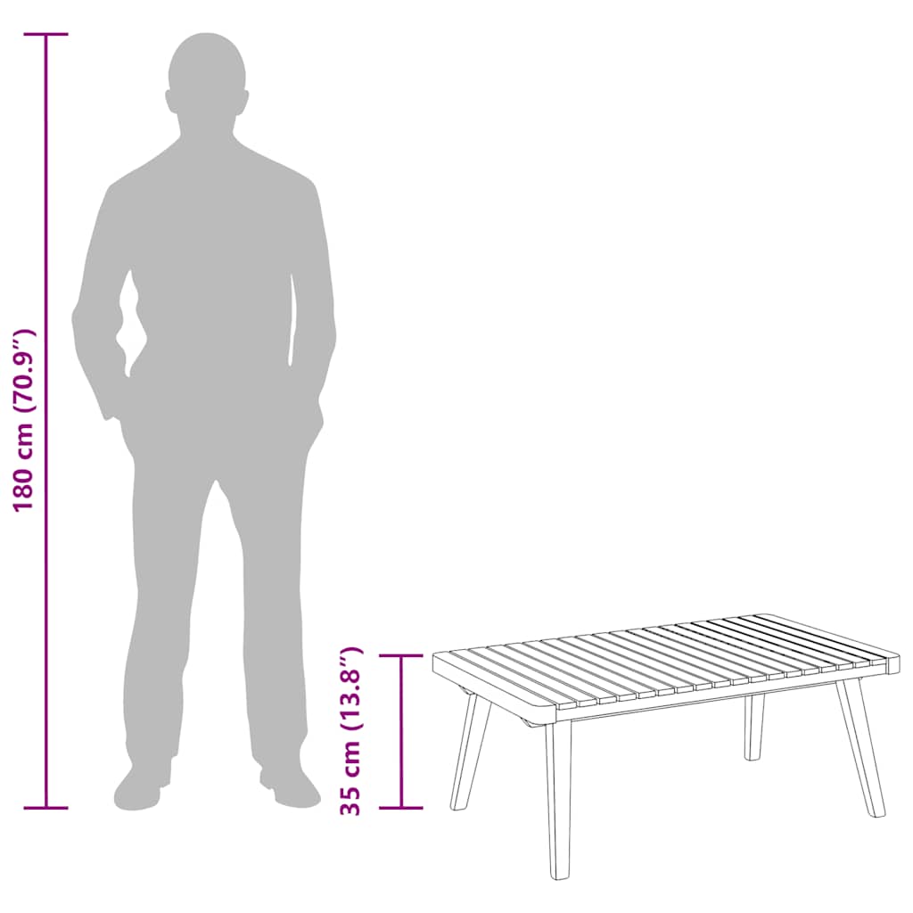 Salongbord til hage 90x55x35 cm heltre akasie vidaXL