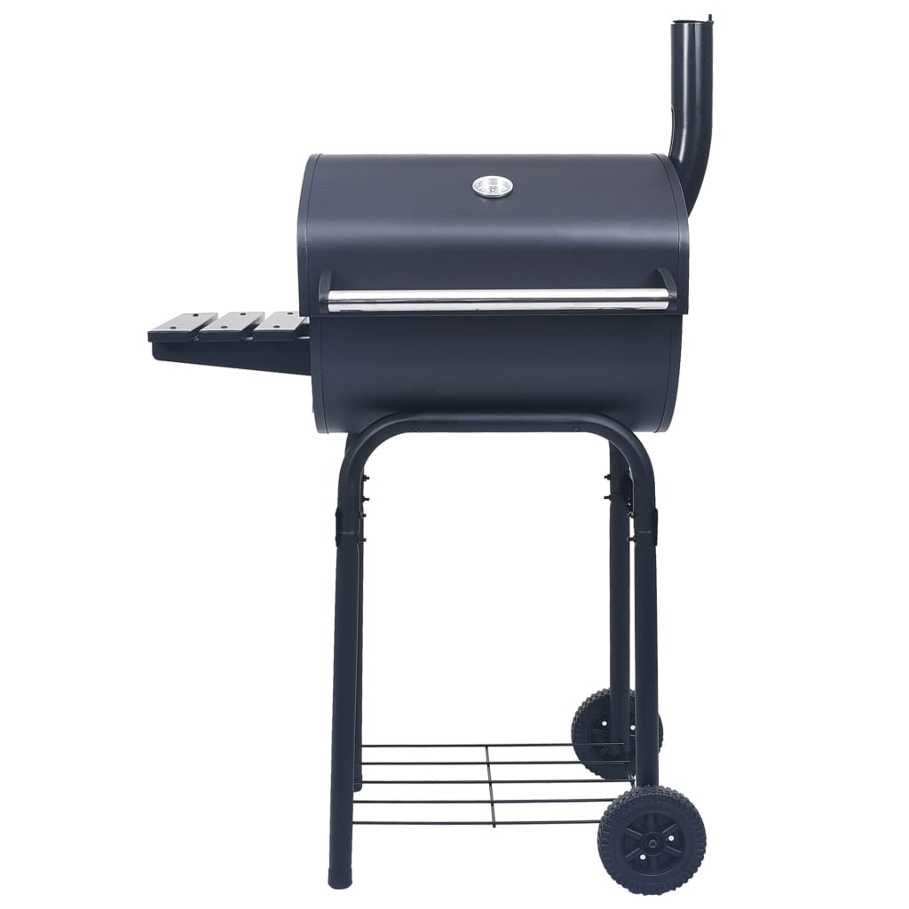 Røykgrill med bunnhylle kull svart