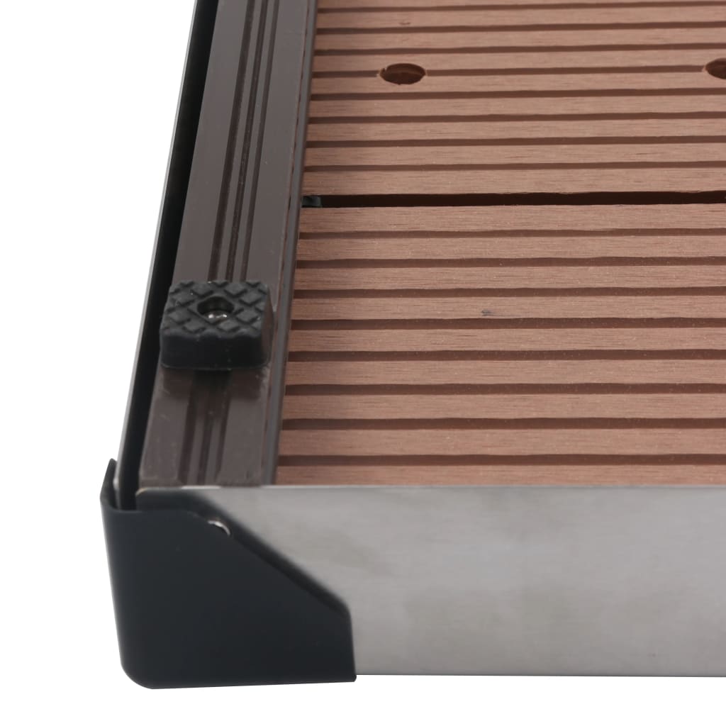Utendørs dusjbrett WPC rustfritt stål 80x62 cm brun