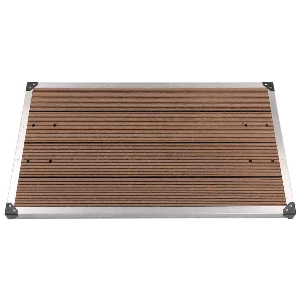 Utendørs dusjbrett WPC rustfritt stål 110x62 cm brun