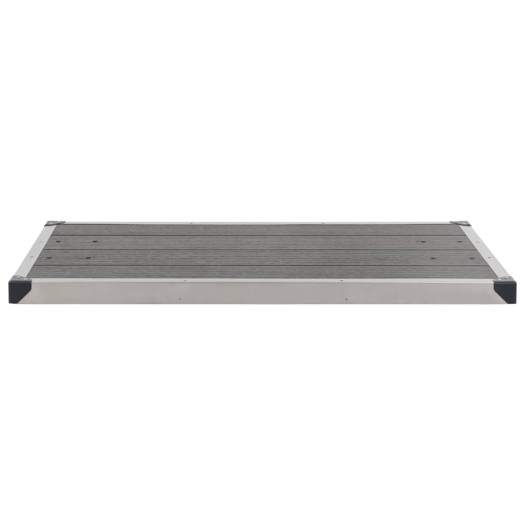 Utendørs dusjbrett WPC rustfritt stål 110x62 cm grå