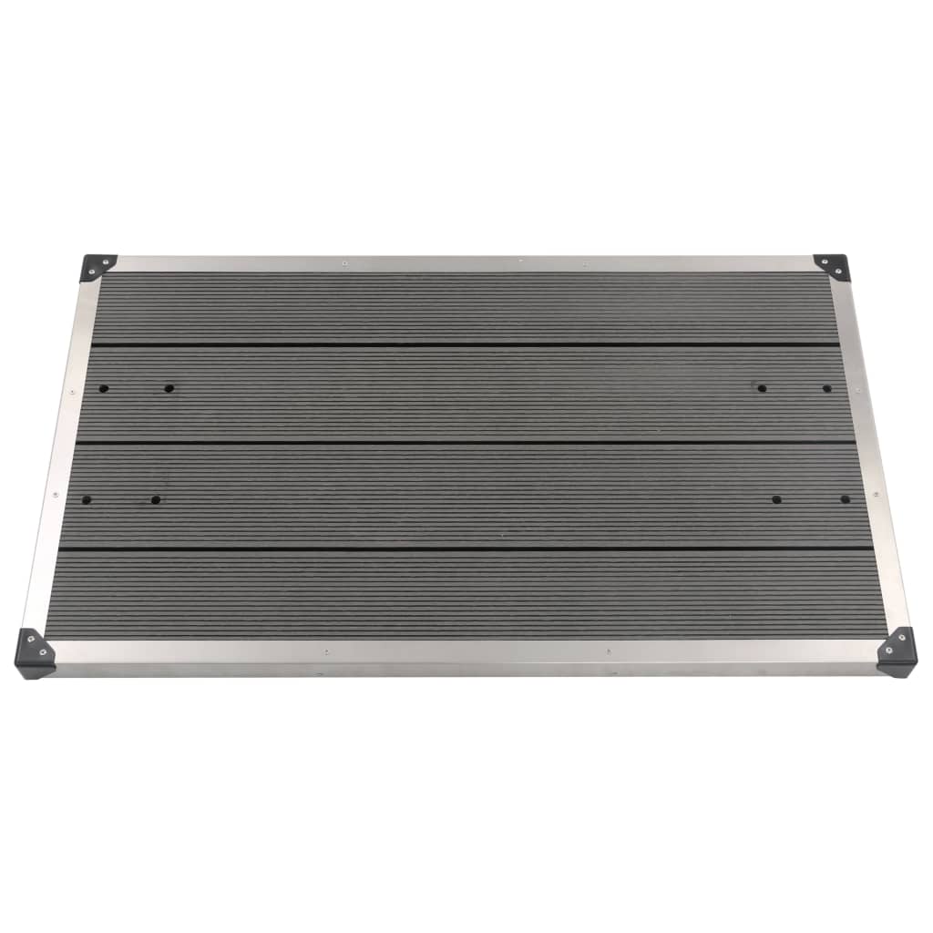 Utendørs dusjbrett WPC rustfritt stål 110x62 cm grå