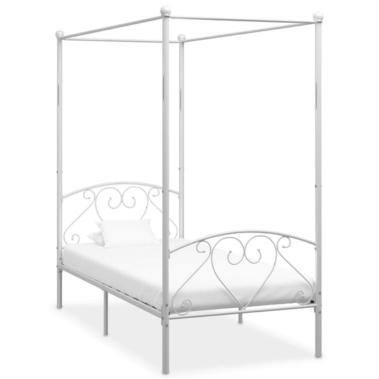 Himmelsengeramme hvit metall 90x200 cm