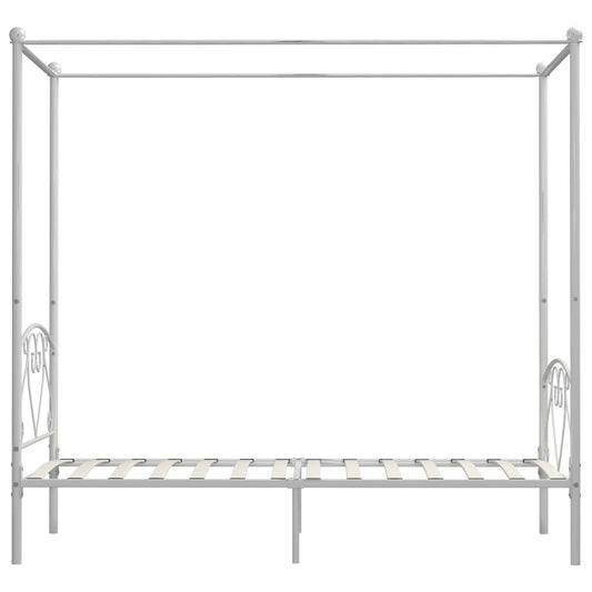 Himmelsengeramme hvit metall 90x200 cm
