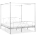 Himmelsengeramme hvit metall 200x200 cm