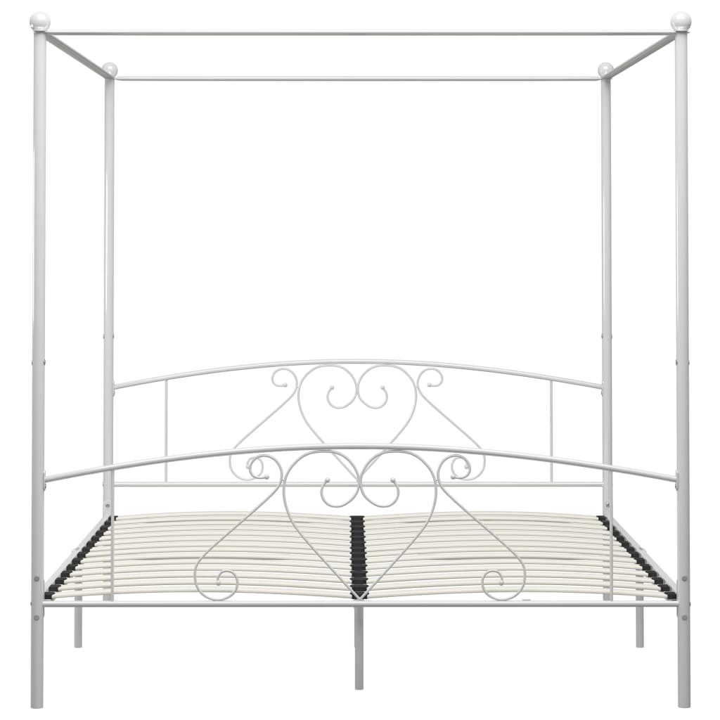 Himmelsengeramme hvit metall 200x200 cm