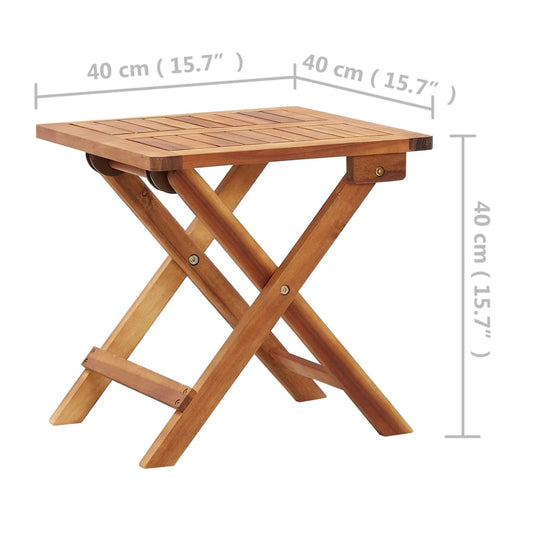 Sammenleggbart salongbord til hage 40x40x40 cm heltre akasie vidaXL