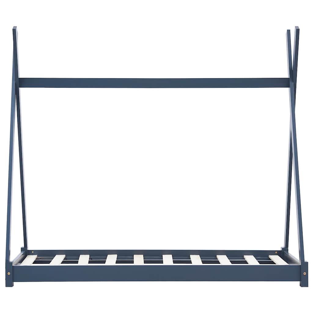 Sengeramme for barn heltre furu grå 70x140 cm
