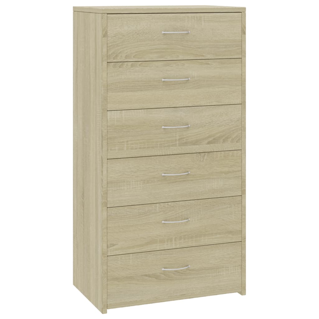 Skjenk med 6 skuffer sonoma eik 50x34x96 cm konstruert tre vidaXL