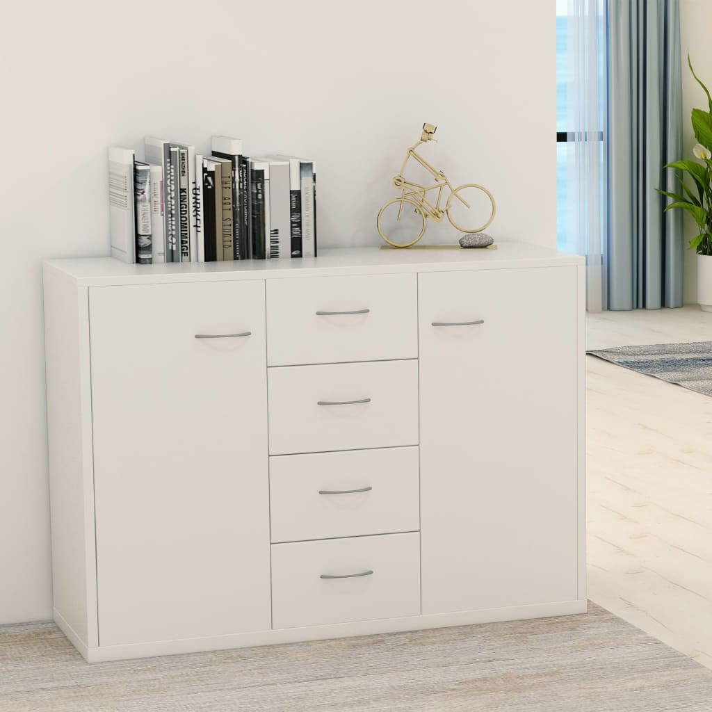 Skjenk hvit 88x30x65 cm konstruert tre